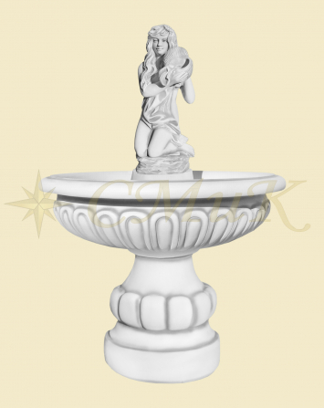 Фигурка (скульптура) фонтан девушка с ракушкой нов большая из бетона